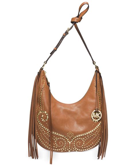 michael kors rhea studded medium slouchy shoulder bag|Rhea Medium Studded Pebbled Leather Backpack .